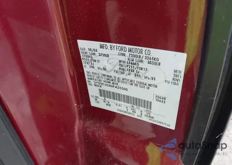 2004 Ford F-150 Fx4/Lariat/Xl/Xlt z USA, uszkodzony, nr VIN 1FTPX145X4FA25500